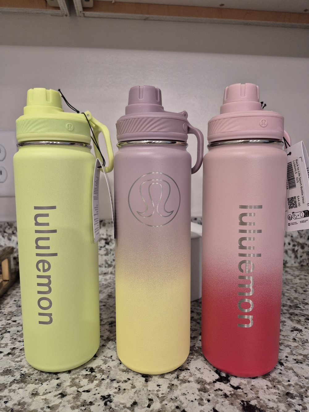 Lululemon Ombre Stainless Water Bottle - Pink, Yellow, Lime